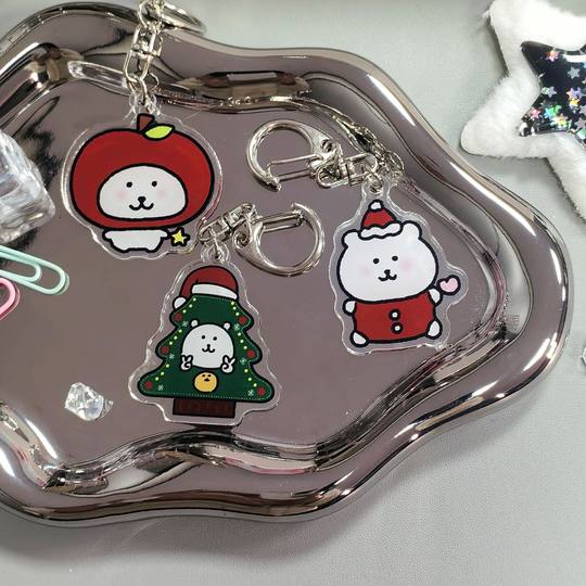 Self-Mockery Bear Keychain Acrylic Cute Schoolbag Niche Student Gift Pendant High-value Ins