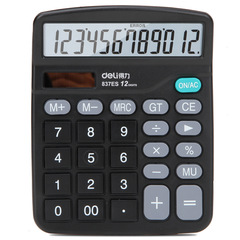 Deli/DeLi 837es Office Solar Calculator DeLi Portable Shopping Financial Dual Power Calculator