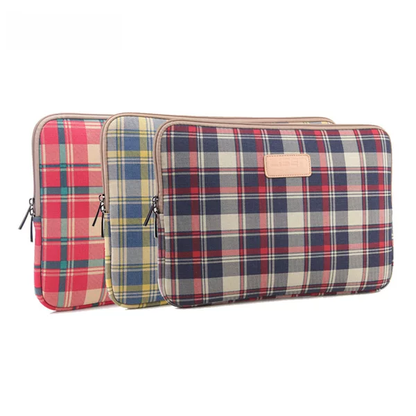 LISEN fashion Plaid notebook liner bag 10/11/12/13/14 inch 15 inch tablet computer bag for men and women