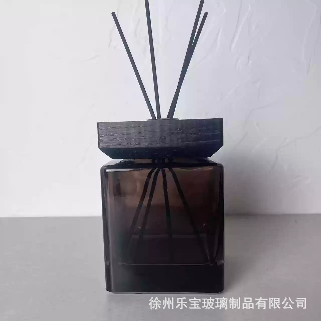 호박색, 500ml 아로마테라피 빈병 + 사각 나무뚜껑 + 스틱 10개