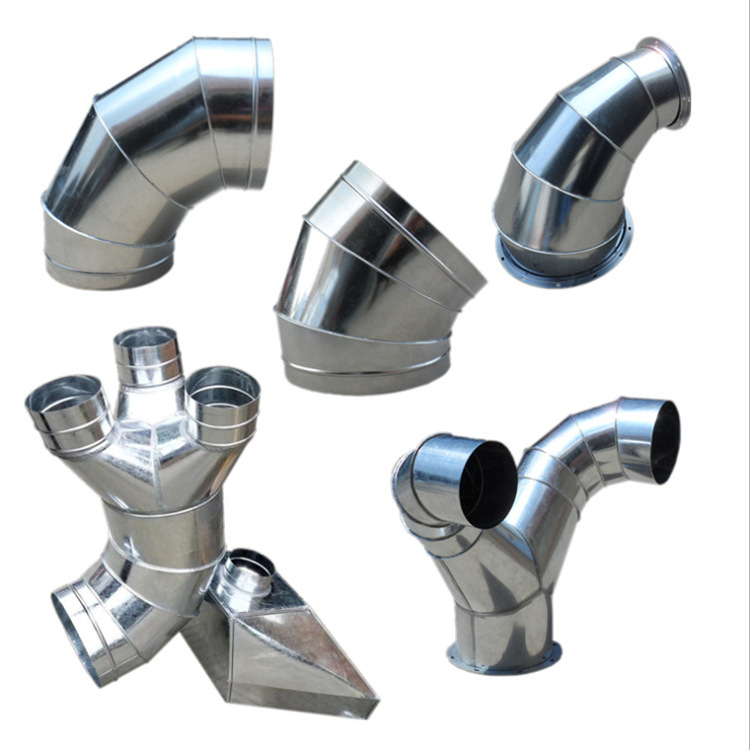 除尘排风厨房排烟管废气排风不锈钢通风管90度弯头 铁皮虾米弯头