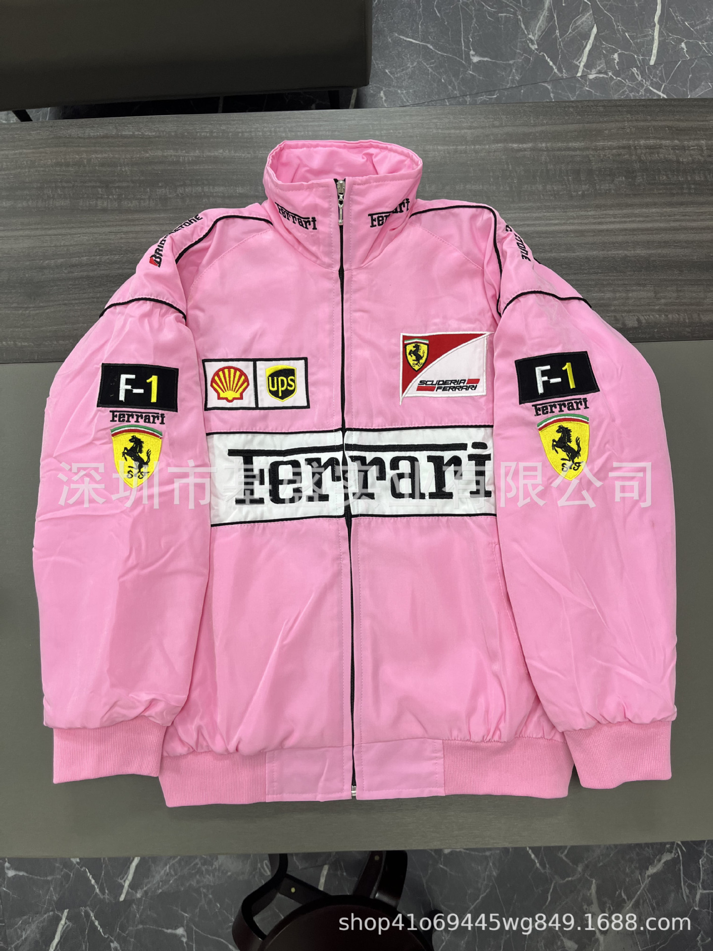 F1レーシングスーツ全種類刺繍入りレーシングスーツ、カレッジスタイル、レトロスタイル、バイクウェア、ライディングウェア、コットンジャケット、カスタムメイド