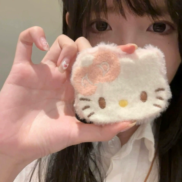 Pink kt plush hair clip