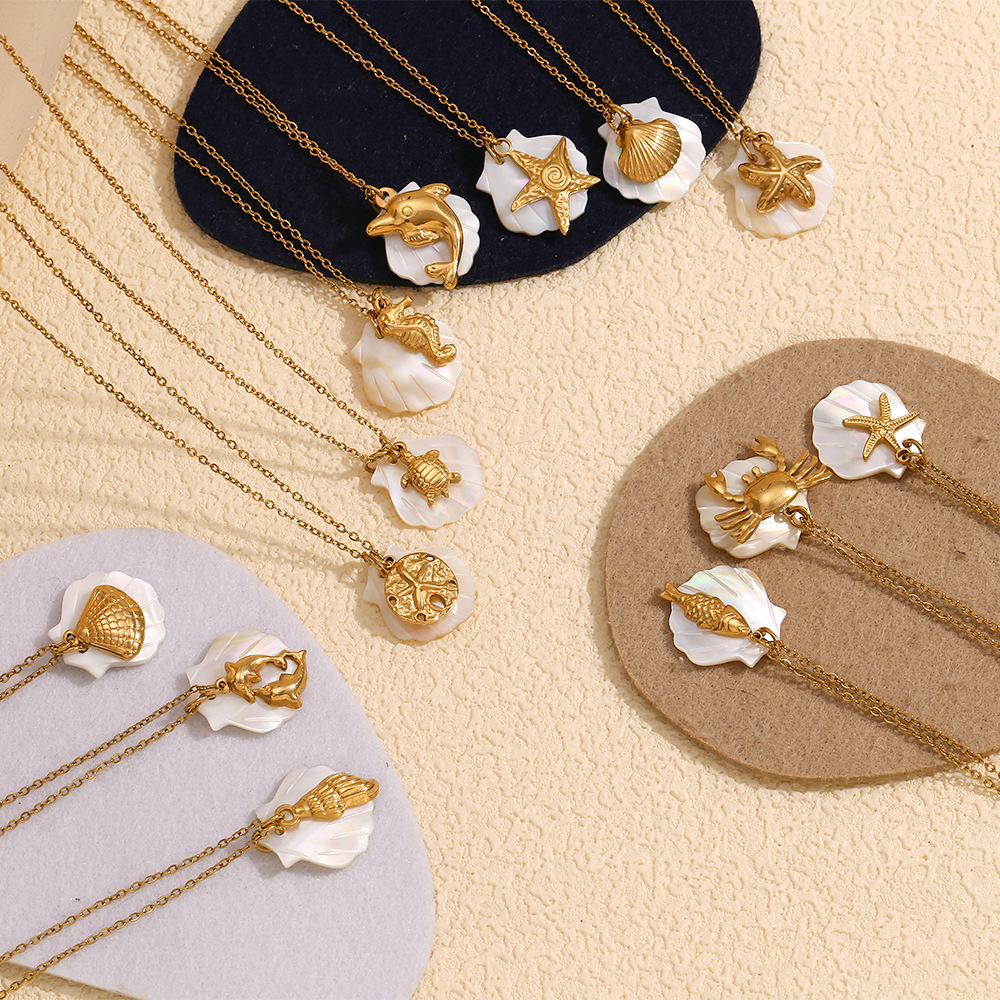Stainless Steel Shell Pendant Necklace