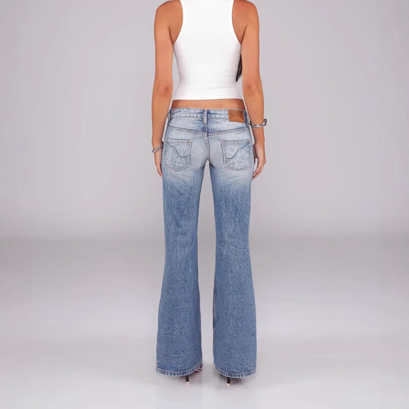 In-Stock Cross-Border Revice European and American Wholesale Amazon Tk Women's Jeans Flared Low-Waist Straight-Leg Floor-Length Pants In-Stock Cross-Border Revice European and American Wholesale Amazon Tk Women's Jeans Flared Low-Waist Straight-Leg Floor-Length Pants