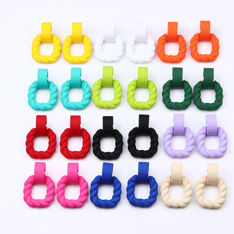 13g Weight Drop Earrings Classification 1 Pair Quantity Daily Occasion Acrylic Material Geometric Pattern Women'S Gender Stoving Varnish Design Simple Style Style 1 Pair Simple Style Geometric Stoving Varnish Arylic Drop Earrings 16
