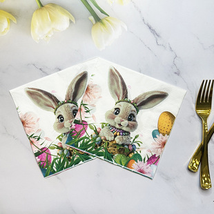 Spot Manufacturers Supply Colorfulful Animal Creative Happy Birthday Printed Napkins Flowers and Plants Holiday Wholesale