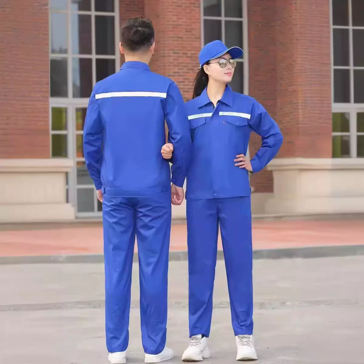 工作服春秋涤丝磨毛反光条套装男工地工厂车间厂区劳护防护服定制