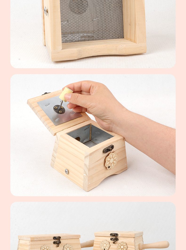 Solid Wood Moxibustion Box Handheld Moxa Warmer for Knees Neck Abdomen Full Body Warming 4-6 Holes 600g in use