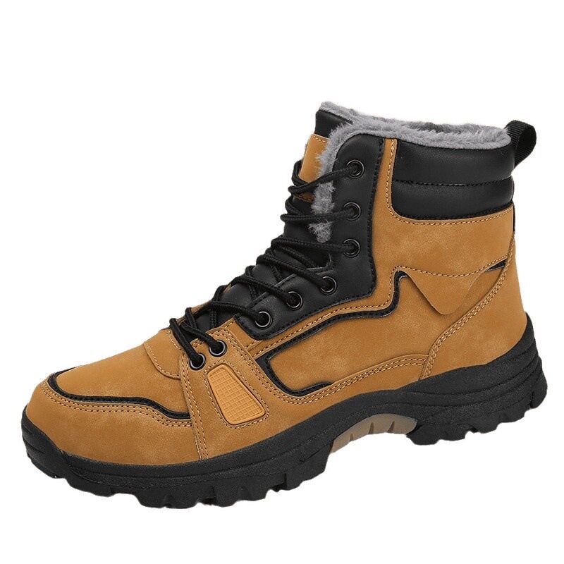 Giày bốt nam cổ cao lót lông giữ ấm, giày bốt Martin đa năng phong cách thời thượng — 5511 màu kaki, 5511 màu đen