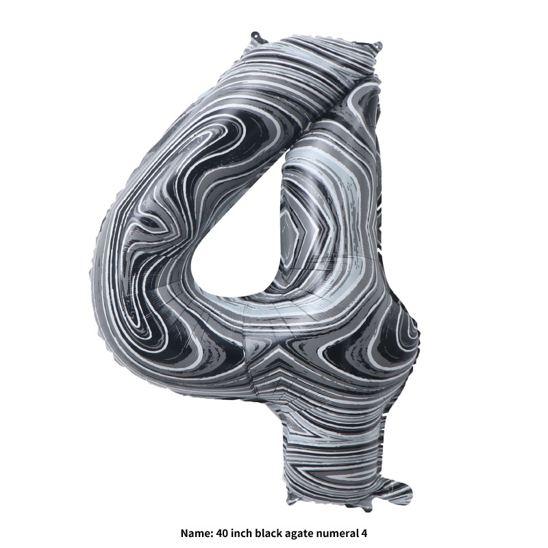 40寸黑色玛瑙数字4英文