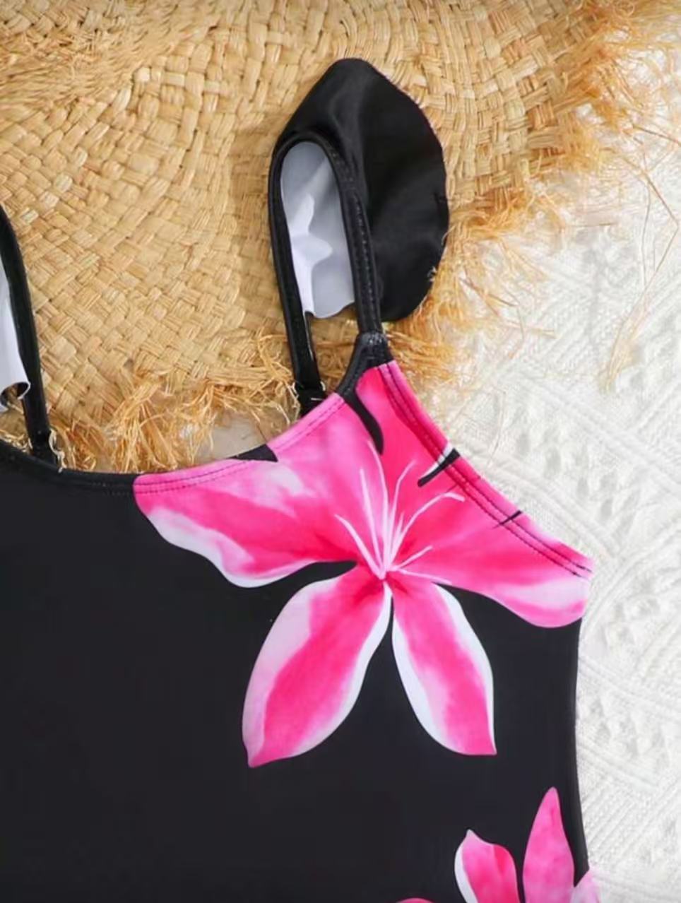 Conjunto de biquíni de duas peças para menina com estampa_voghion.com