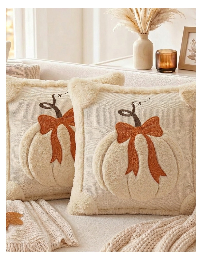 Neue Chenille-Stickerei Kürbis Kissenbezug Maßanfertigung Halloween Kissenbezug Amazon Thanksgiving Sofa Dekoration Kissen Überzug