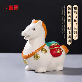 国潮洛阳唐三彩小胖马博物馆旅游文创工艺纪念品ins风伴手礼摆件