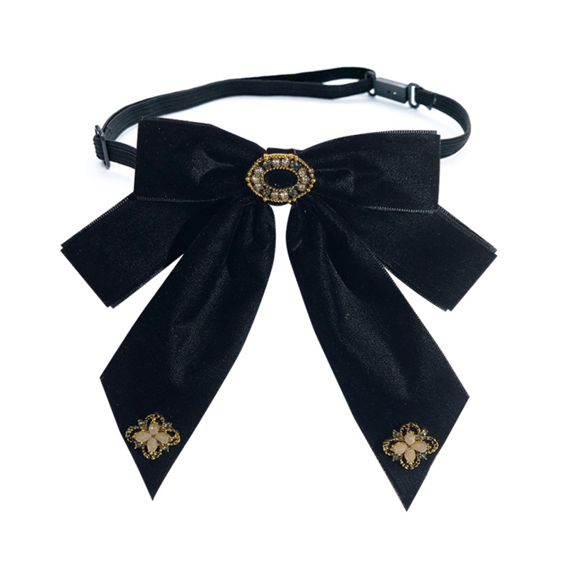 Lazo decorativo de terciopelo retro francés para mujer, lazo de aleación, broche rojo, accesorio, accesorio de vestir, color burdeos