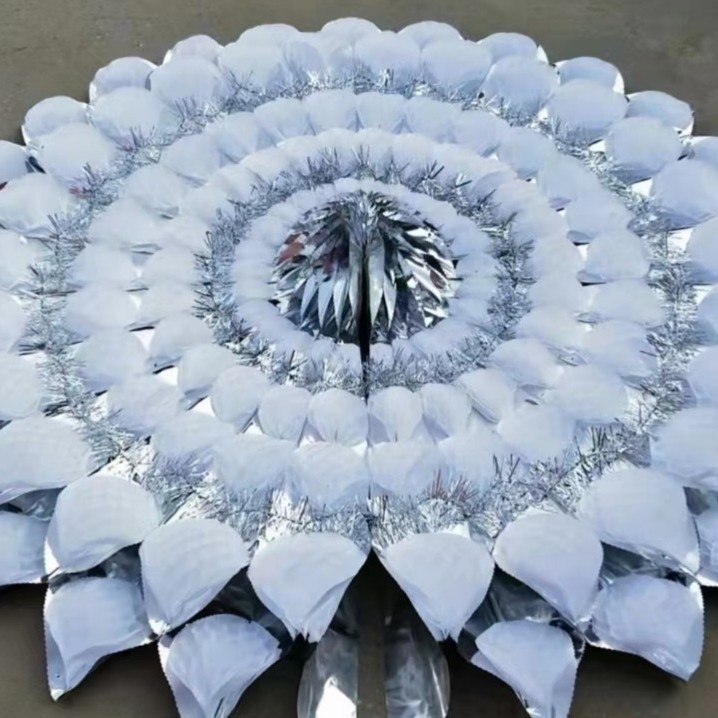殡葬亮花圈 花圈芯2米双层全白亮花圈 双飞花圈 殡葬花圈
