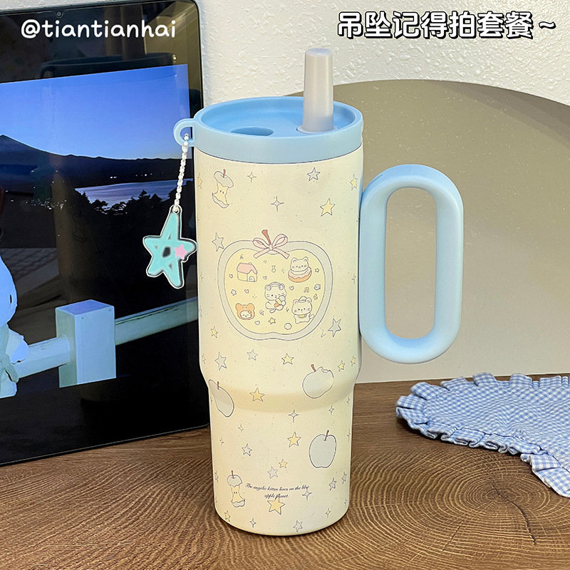 新款316不锈钢水杯大容量便携外出女生保温杯茶水分离防摔高颜值|undefined