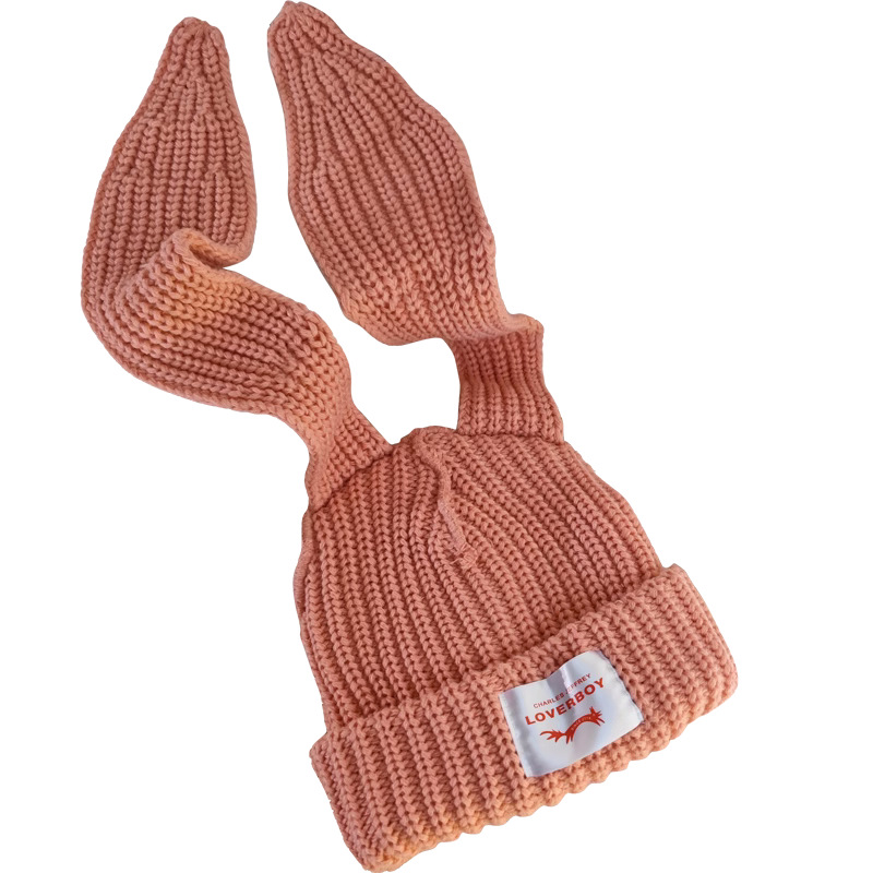 Han China-Chic brand design niche rabbit wool autumn and winter ear protection warm knitted hat children_voghion.com