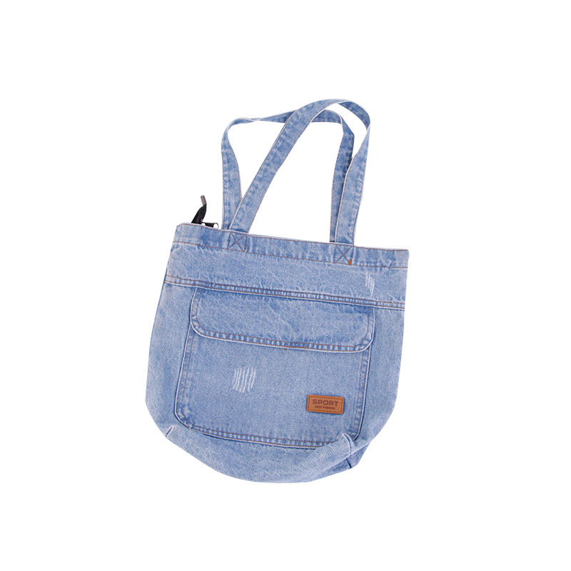 Bolso de hombro nuevo bolso de lona de gran capacidad de moda de mano diagonal bolsa de compras casual y sencilla bolsa de lona vaquero para mujeres