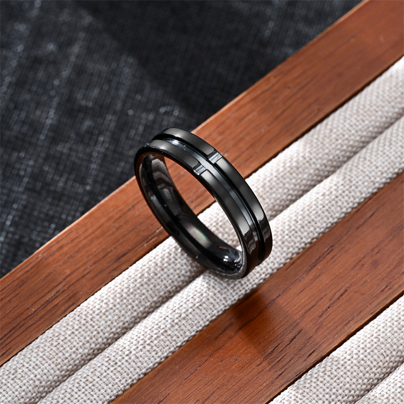 Simple Style Geometric 304 Stainless Steel Plating Men's Rings Men Band Rings display picture 3