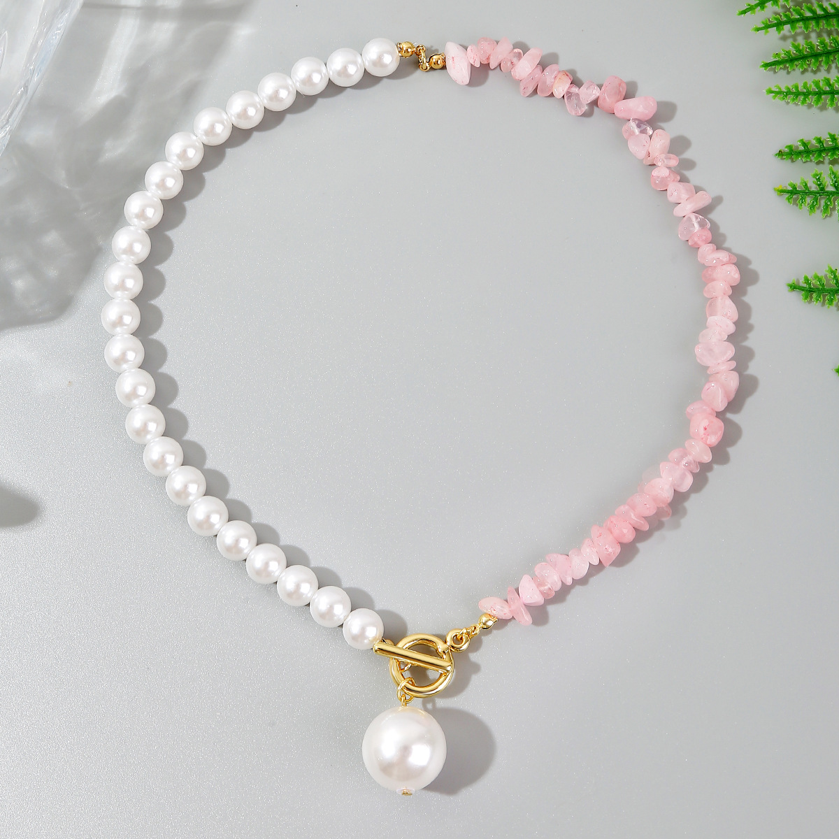 Wholesale Jewelry Asymmetrical Pearl Gravel Necklace Nihaojewelry display picture 5