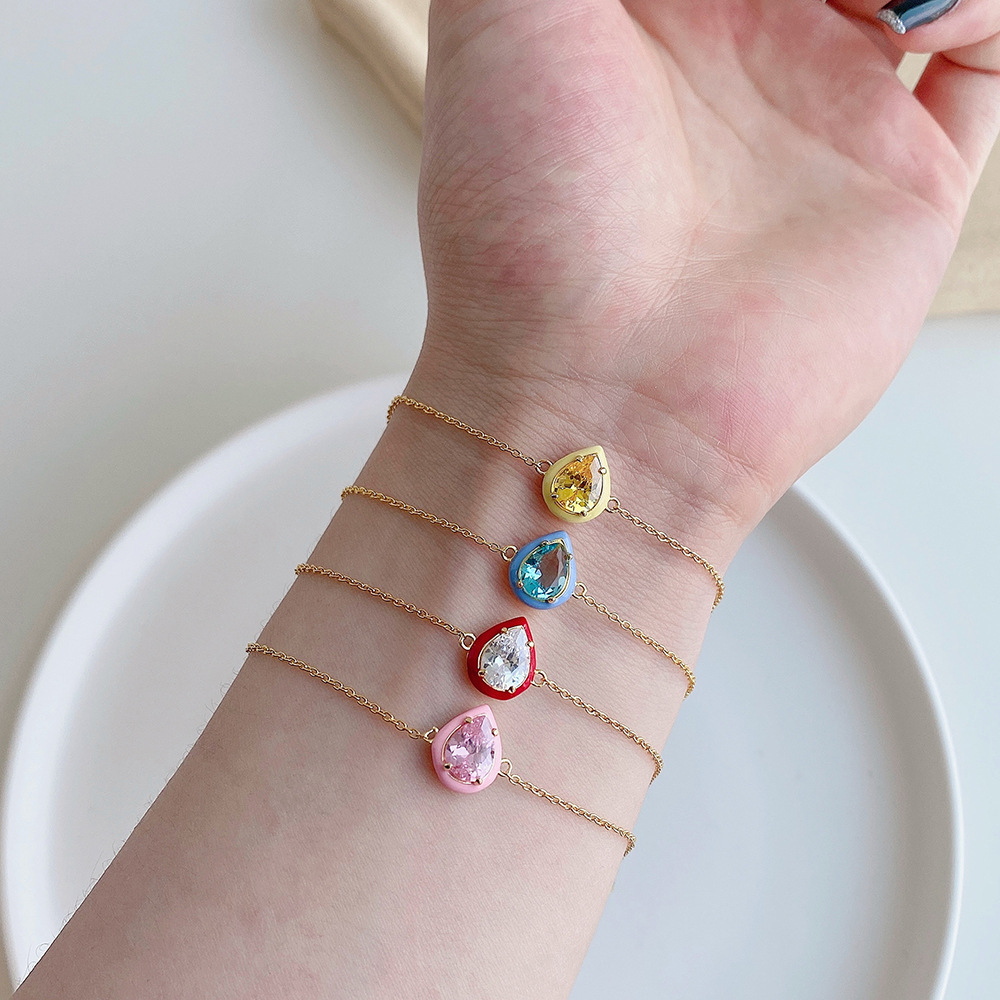 Fashion Heart Shape Sterling Silver Plating Inlay Zircon Bracelets 1 Piece