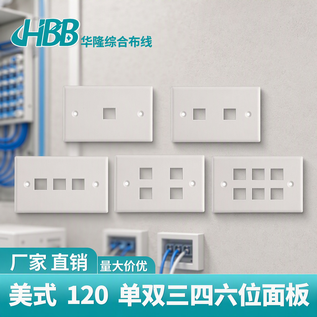 1美式美规114.7*70.4网络千兆HDMI面板单双一二三四六口位1.2.3.