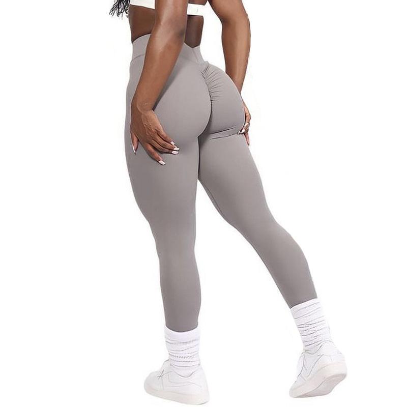 Sports Solid Color Chemical Fiber Blending Polyester Active Bottoms Leggings display picture 18