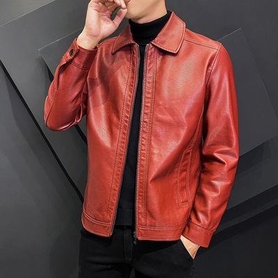 Leather jackets men 2022 new pattern Autumn and winter Plush keep warm leather jacket Fur one Lapel Self cultivation leather clothing