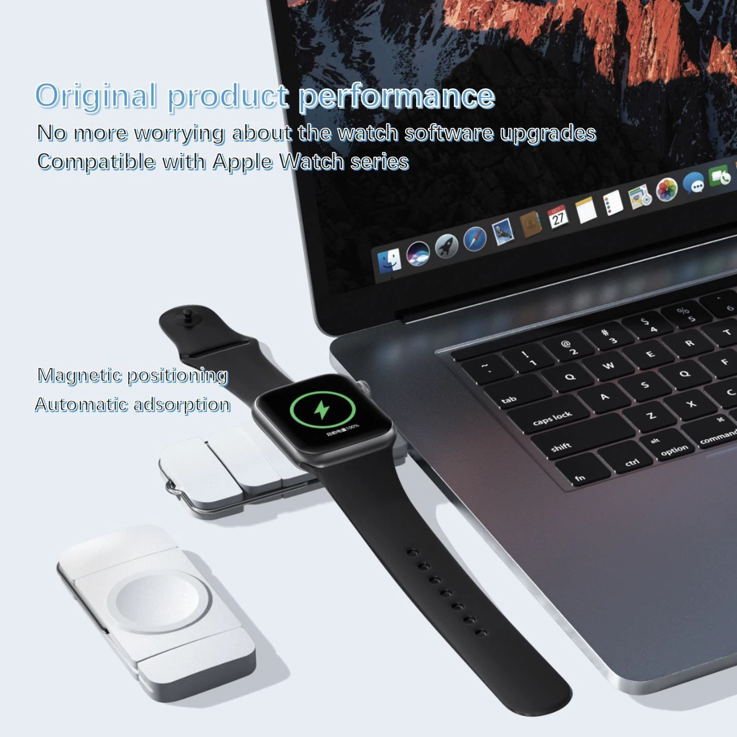 U8 совместим с Galaxy Watch 3/4, беспроводное магнитное зарядное для часов с USB Type-C