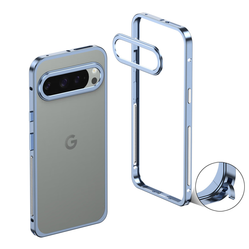 跨境适用谷歌pixel10pro海马扣边框手机壳9proXL金属散热防摔套|undefined
