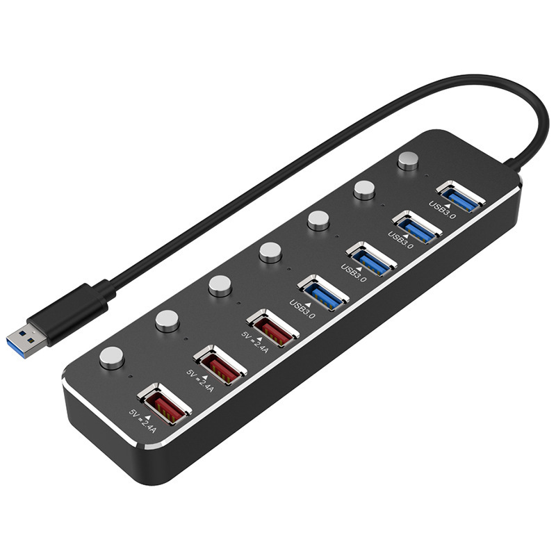 卸売り7口usb3.0 hubハブ独立スイッチtype-c hub 7口拡張ドックusbハブ|undefined
