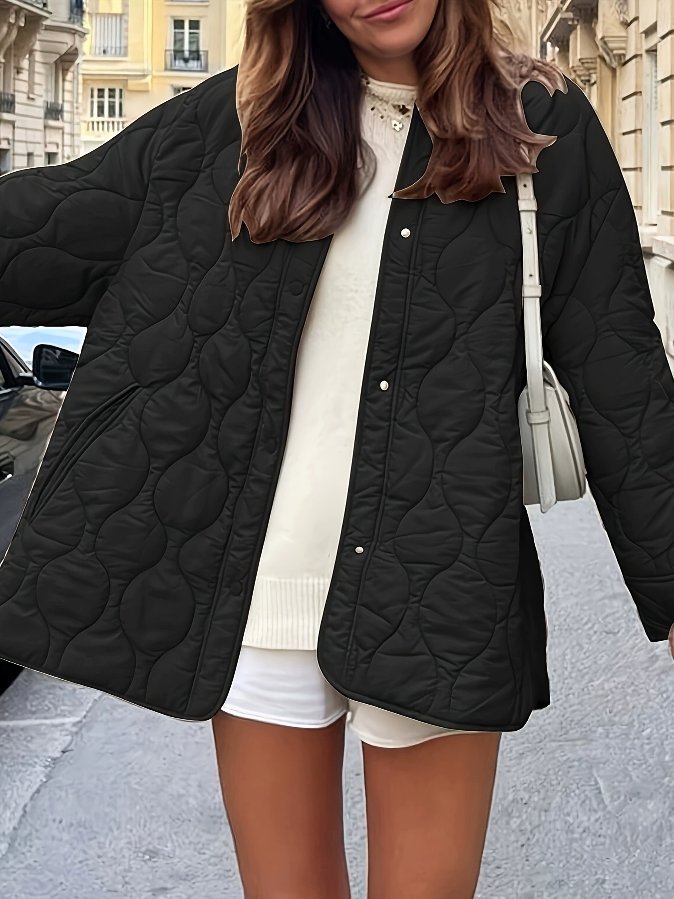 Women's Lightweight Quilted Jacket Oversized Pink Puffer跨境