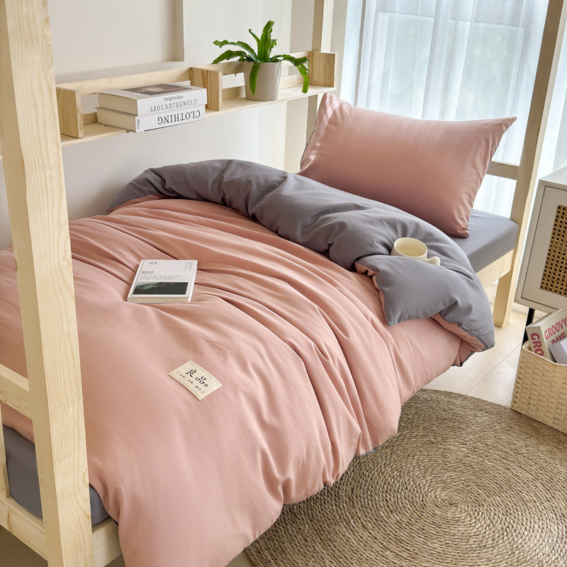 Class a Pure Cotton Student Dormitory Three-Piece Set of Pure Cotton Bed Sheetss and Quilt Covers for Single Dormitory Bunk Beds Special Bedding 3