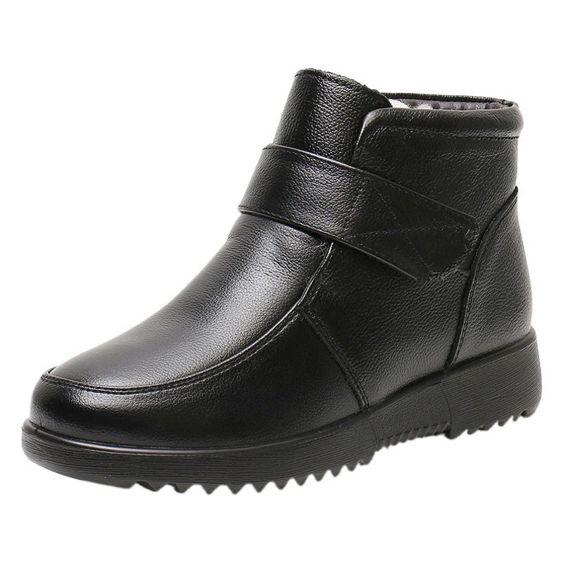 Новая настоящая шерстяная воловья кожа мама хлопчатобумажная обувь мягкая подошва легкая женщина удобная средняя и пожилая женская обувь завод прямых продаж