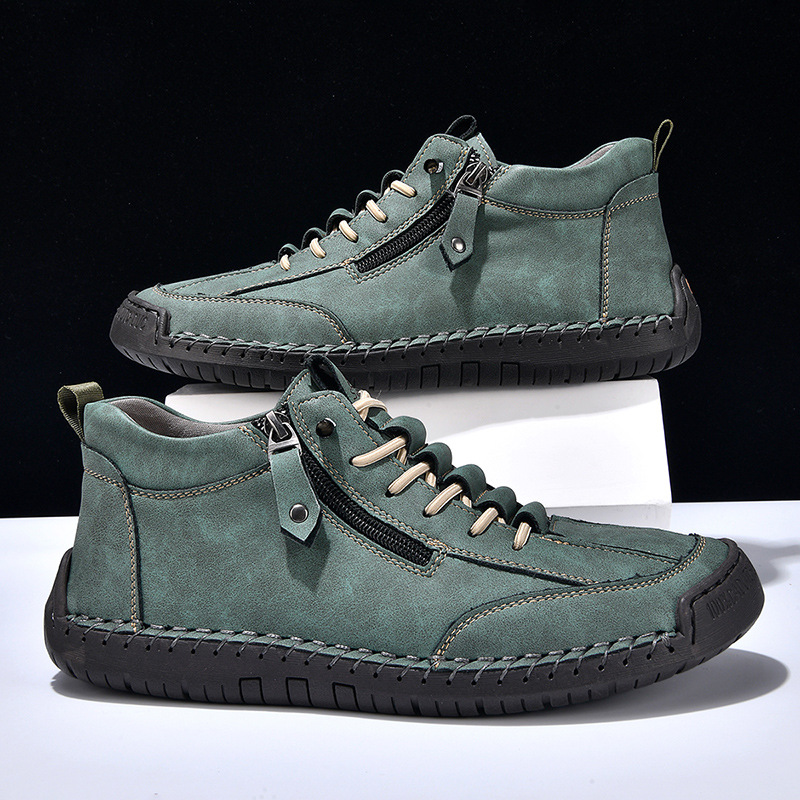 Nuove scarpe Martin alte da uomo, taglie forti, autunno/inverno, cucite a mano, in pelle, per attività all'aperto e commercio estero._voghion.com