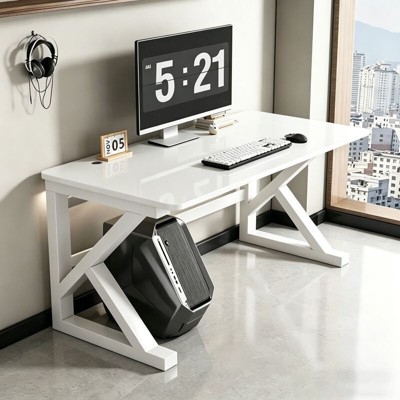 Simple modern tempered glass gaming desk, desktop table for home, bedroom, office, study, and computer use Simple modern tempered glass gaming desk, desktop table for home, bedroom, office, study, and computer use