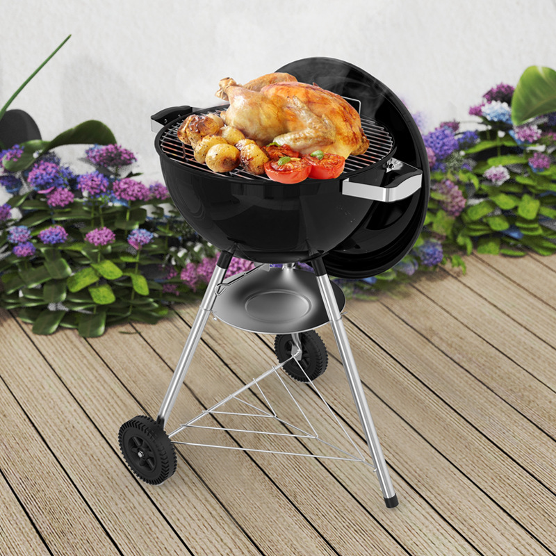 Spot 18,5 pulgadas esmalte brillante de alta calidad engrosado horno de manzana redondo americano horno de barbacoa de camping parrilla de carbón