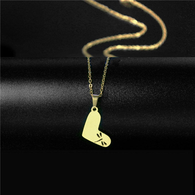 Wholesale Fashion Stainless Steel Leaf Heart Pendent Clavicle Chain Nihaojewelry display picture 7