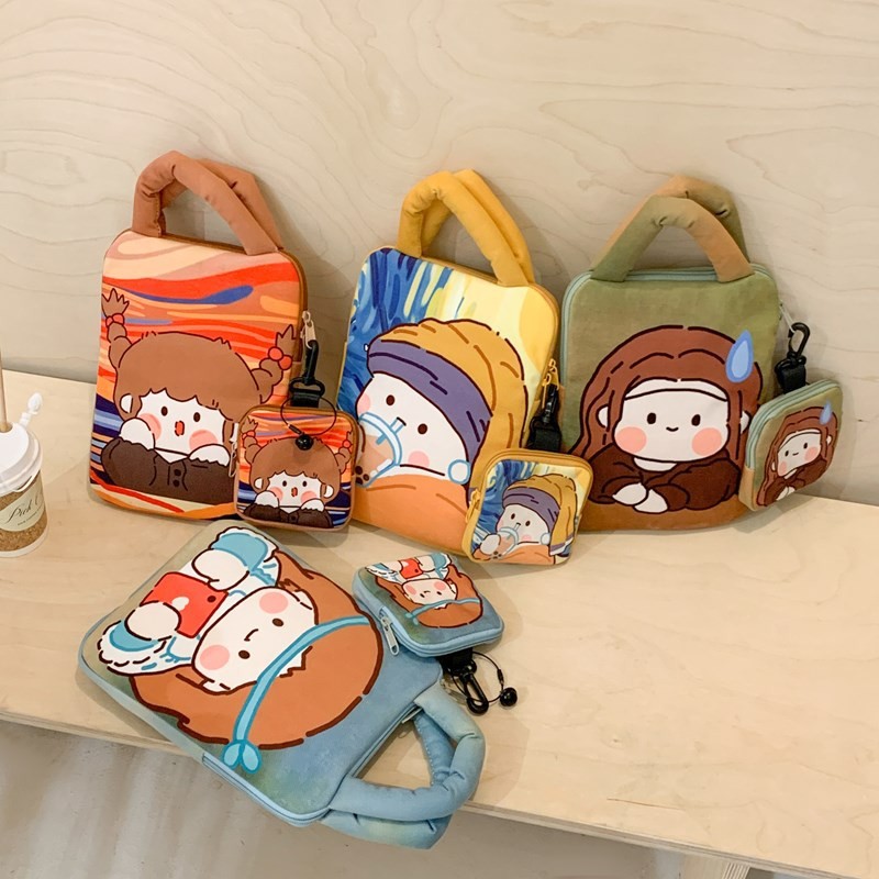 Korean Ins Same Style Niche Laptop Bag iPad 11inch Tablet Liner Bag 13inch Notebook Cosmetics Bag