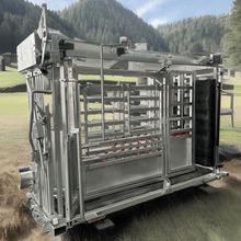 牛颈伽头部保释器挤压固定滑槽保定架手动称重移动兽用奶牛