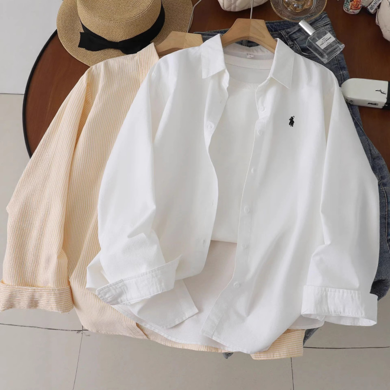 2026 Spring/Summer New Large Size Striped Shirt Top for Women Korean Style Casual Loose Design Layered Shirt Jacket
