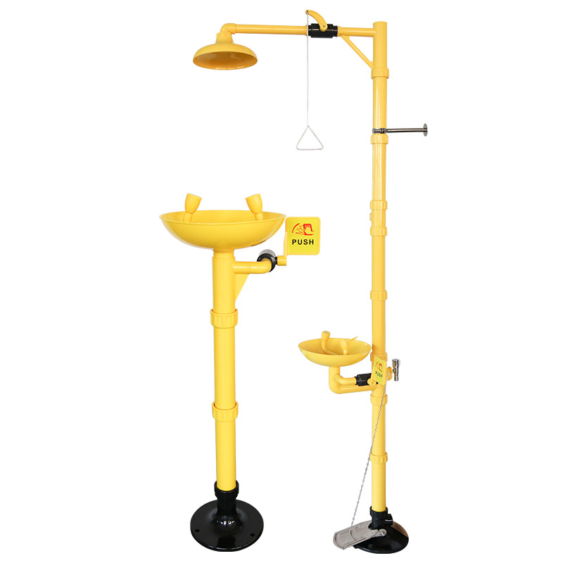 Industrial factory ABS plastic eye washer Vertical composite shower emergency spray anti-freeze eye washer