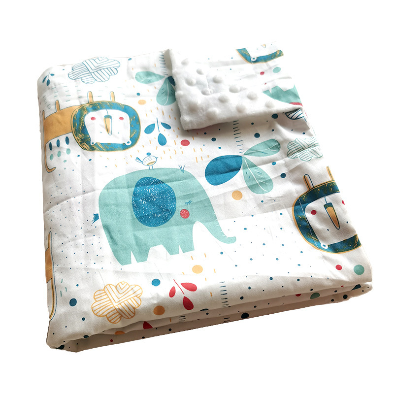 Manta de gorro de bebé de algodón de sarga de doble capa manta de bebé manta de gorro calmante para niños manta de colcha