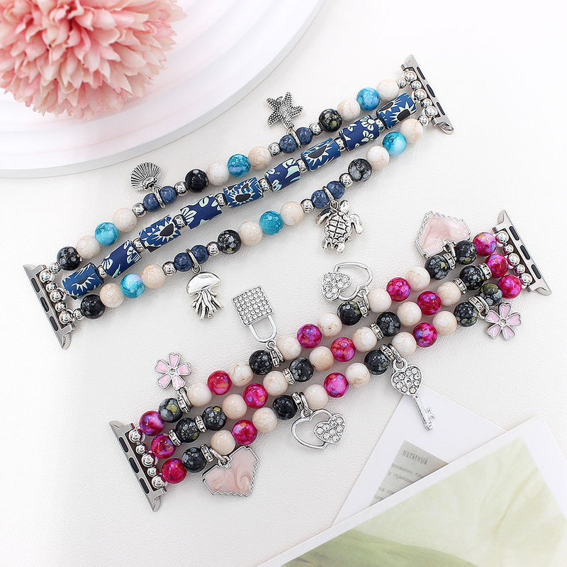Loss Clearance Suitable for Apple Watch Beaded Bohemian Style Iwatch45678/Se Generation Smart Watch Strap
