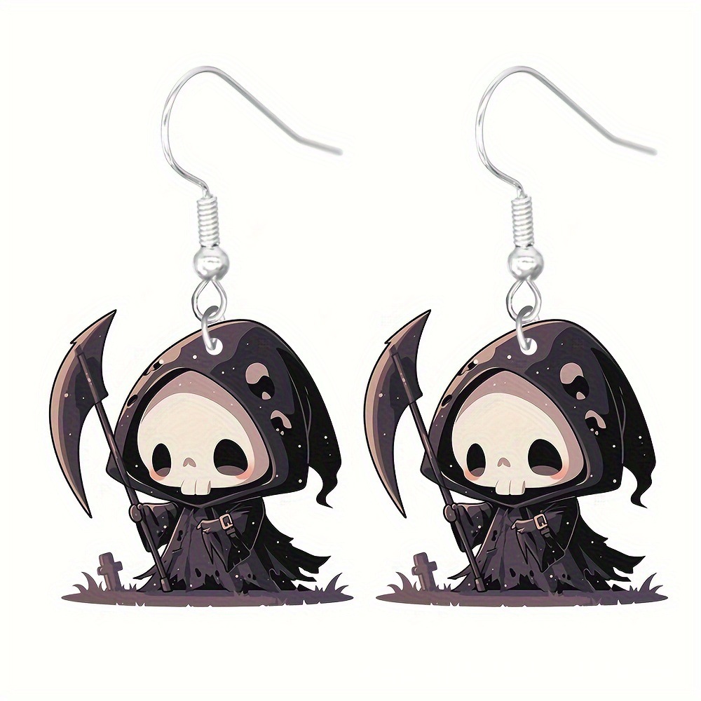 Alloy Ear Needle Material 1 Pair Simple Style Classic Style Cartoon Character Arylic Drop Earrings