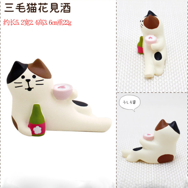 日本の猫の装飾品、桜祭り、トレンディなおもちゃの人形、ブラインドボックス、DIY制作アクセサリー、樹脂工芸品、小さな装飾品|undefined