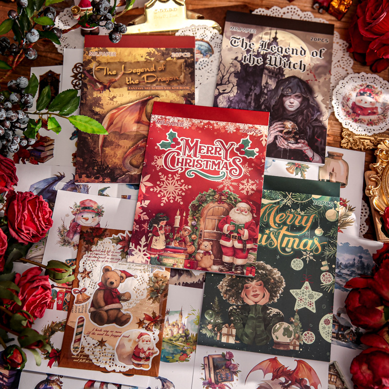 Libro de pegatinas de Navidad Sr. Paper serie de comercio exterior de vacaciones estadounidenses materiales de decoración paisajística libro de pegatinas