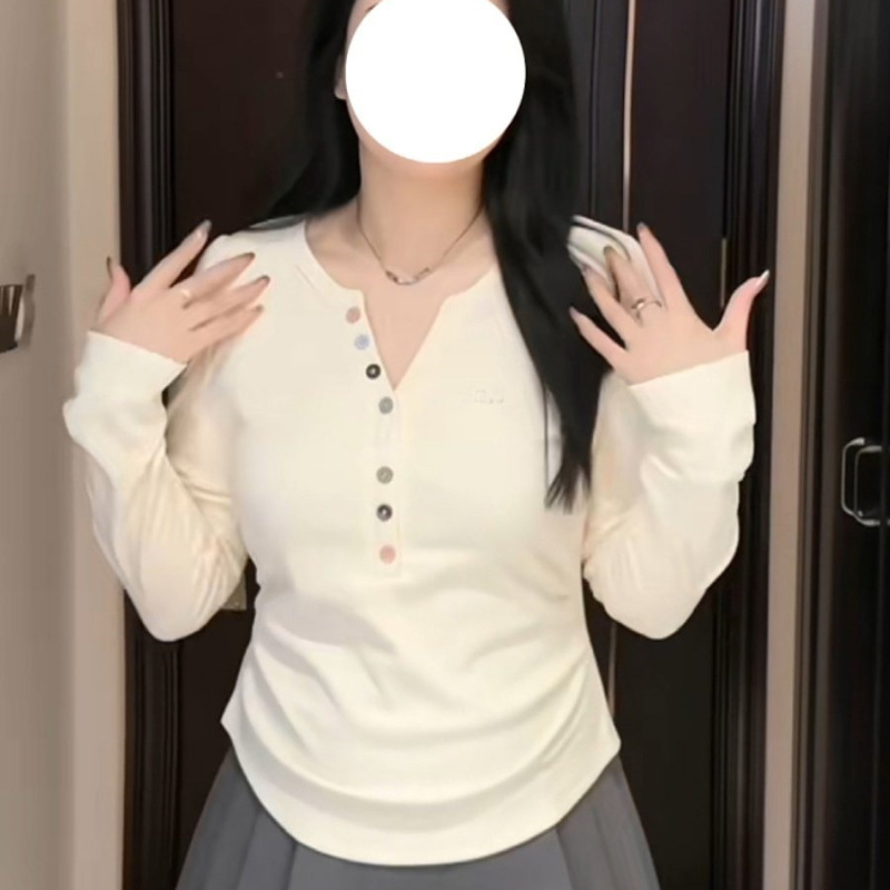 Plus-Size Fleece-Lined Warm Base Shirt for Women, Early Autumn New Style, Tummy-Concealing Top for Curvy Women, Slimming and Flattering T-Shirt