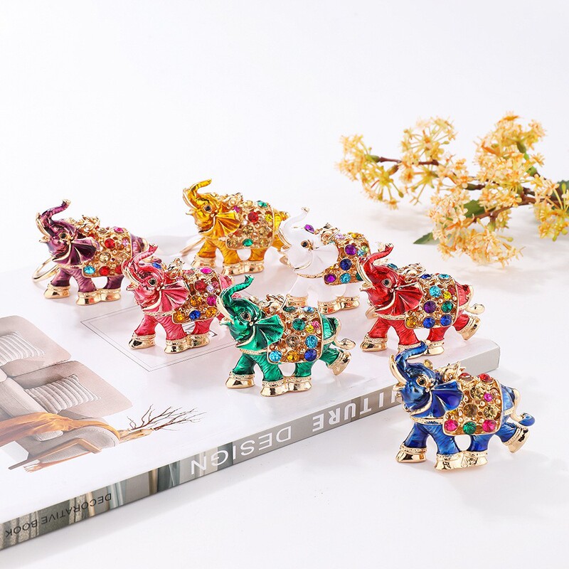 Carefully Selected War Elephant with Diamonds, Yunnan Elephant, Tribute Elephant, Xishuangbanna Cultural Keychain, Dai Creative Thai Buddha Elephant God Carefully Selected War Elephant with Diamonds, Yunnan Elephant, Tribute Elephant, Xishuangbanna Cultural Keychain, Dai Creative Thai Buddha Elephant God